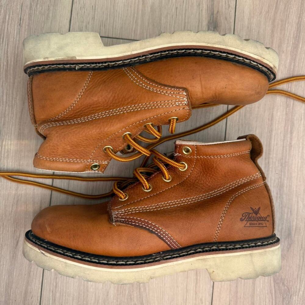 Thorogood Kids Tan Brown Leather Lace-up Boots Youth